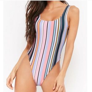 Forever 21 Striped One Piece Swimsuit